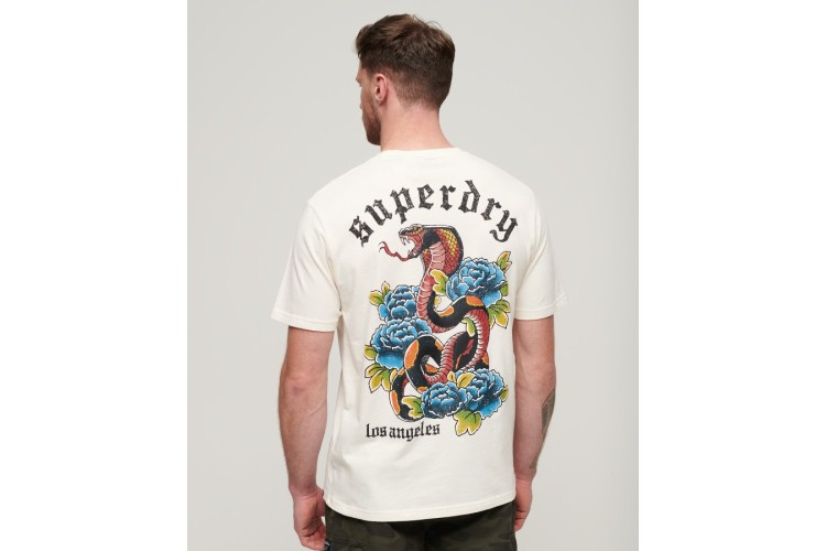 Superdry Tattoo Graphic Loose S/S T-Shirt - Cream